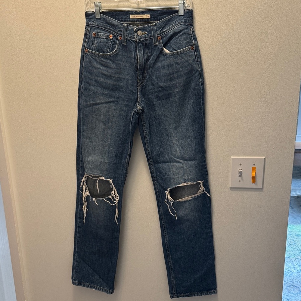 Signature by Levi Strauss Men's Dark Blue Straight Jeans